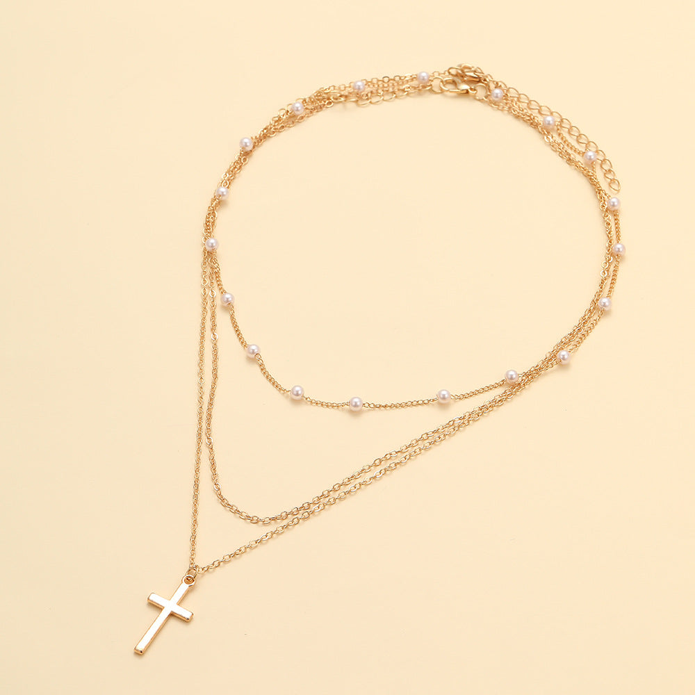 Cross Vintage Multi-layered Necklace