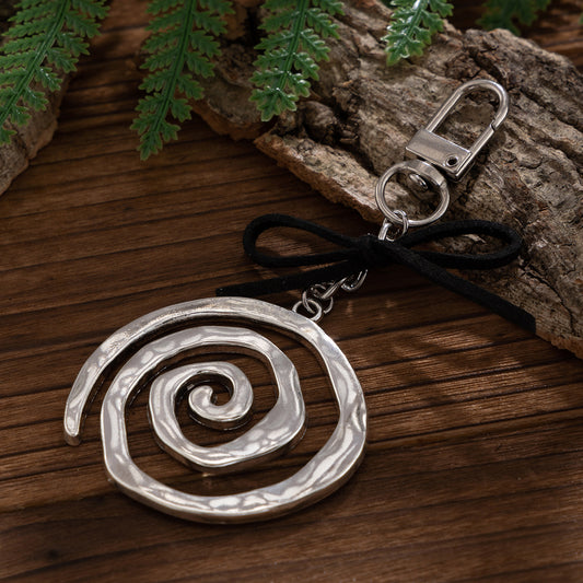 Spiral pendant keychain necklace