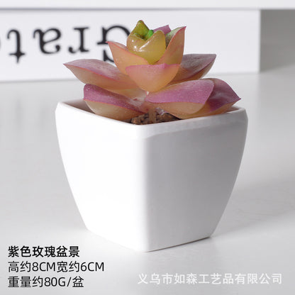 Simulation of succulent plastic bonsai artificial flowers combination