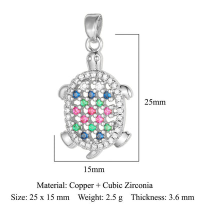 Fly color zirconium copper micro-inlaid necklace pendant