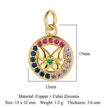 Evil Eye Fatima Palm Copper Zircon Pendant