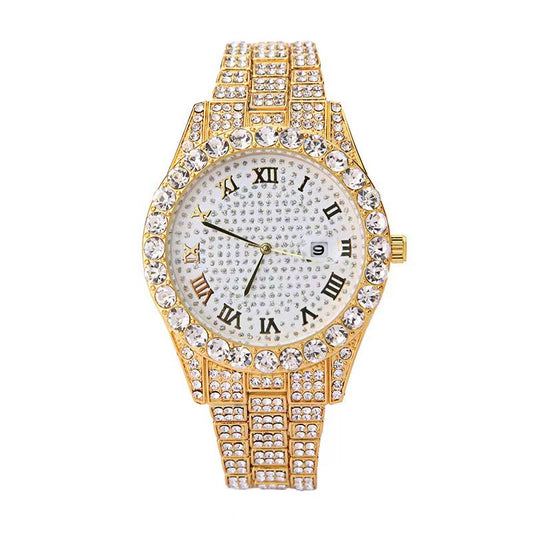 Rhinestone Calendar Women's Quartz Watch