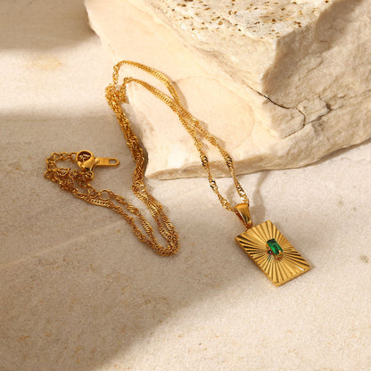 Vintage Emerald Zirconia Necklace