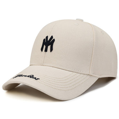 MY Letter Embroidered Simple Duckbill Cap