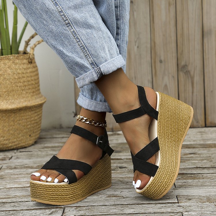 New muffin platform sandals