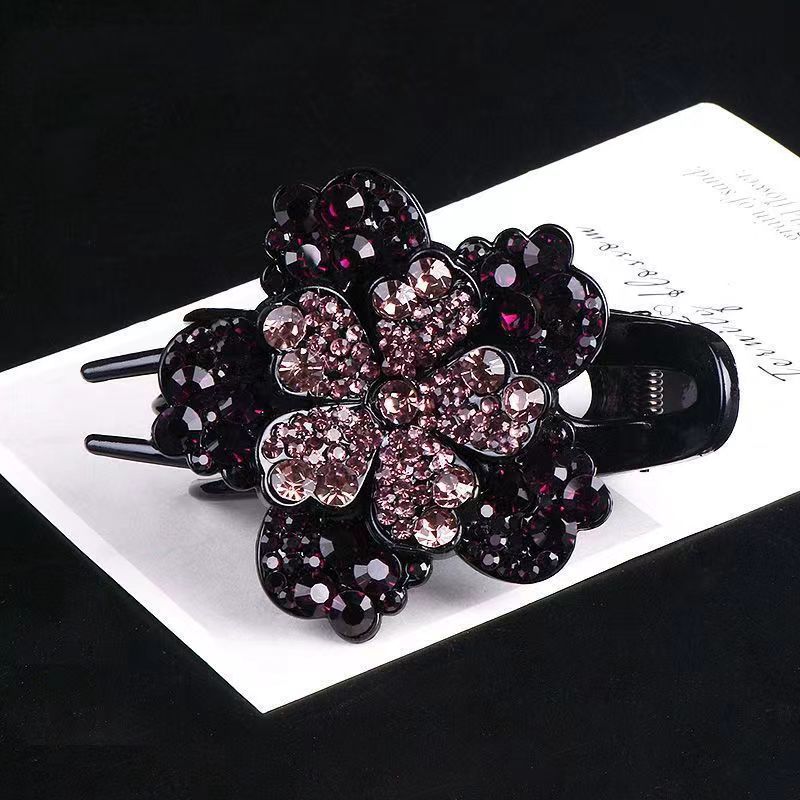 Rhinestone headdress three-tooth clip duck bill clip headdress