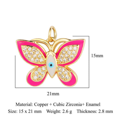 Copper zircon DIY animal necklace bracelet pendant