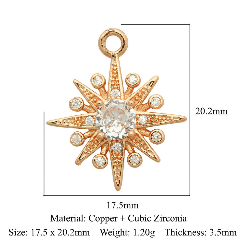 Separator pin Pearl shell Copper inlaid zircon pendant