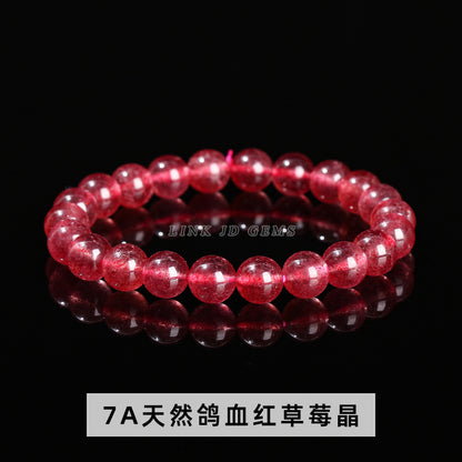 7A Natural Old Mine Strawberry Crystal Bracelet