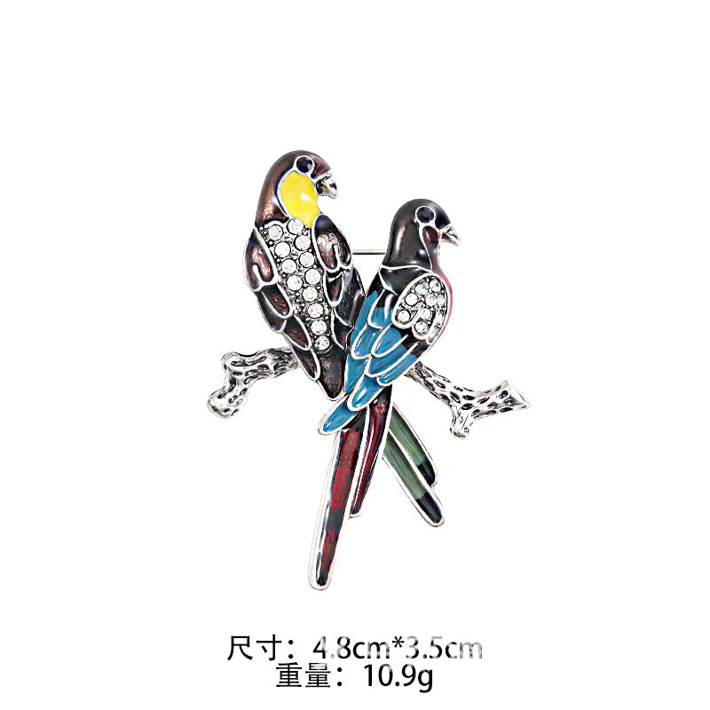 Alloy Oil Color Bird Brooch