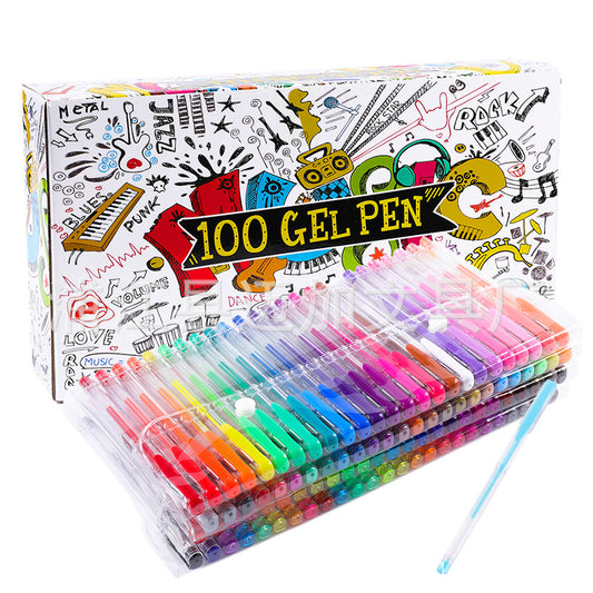 Watercolor Pen 100 Color Set Highlighter Glitter Pastel Gel Pen