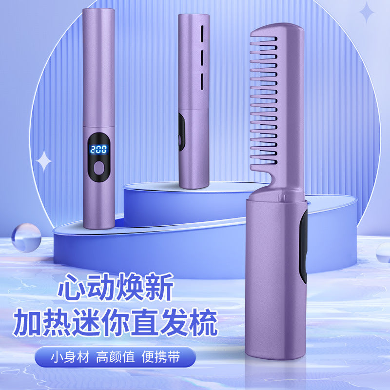 LCD charging straight hair comb ceramic heating