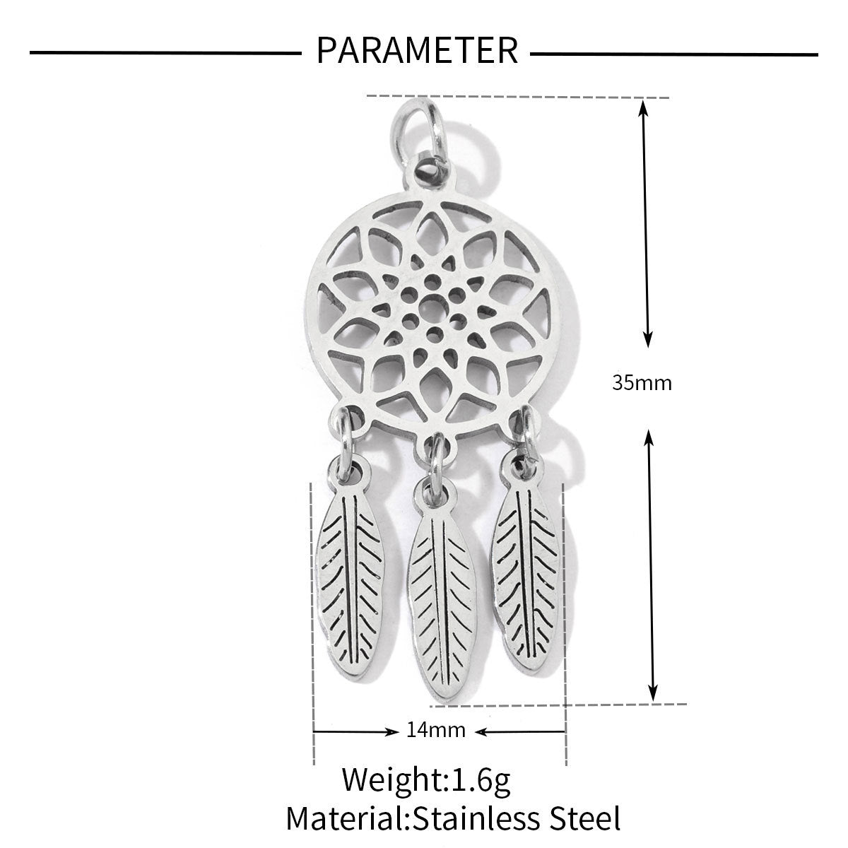 20 pcs/pack elephant cat wings titanium steel pendant