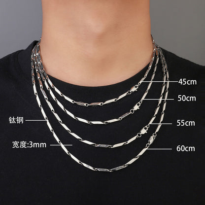 Stainless steel bamboo chain jewelry collarbone chain