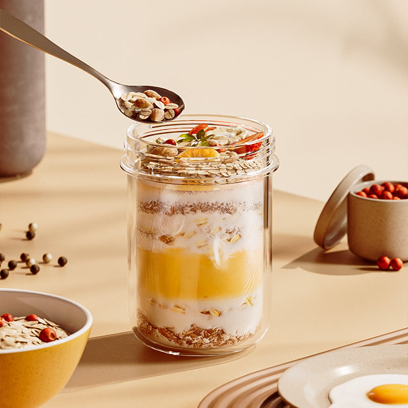 Glass Breakfast Cup with Spoon