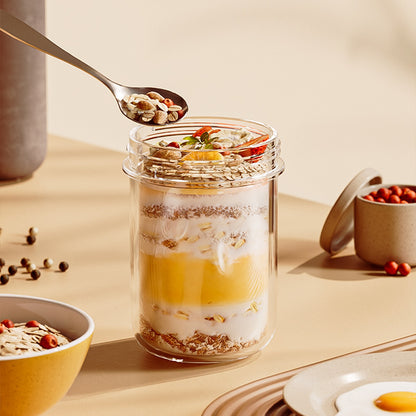 Glass Breakfast Cup with Spoon