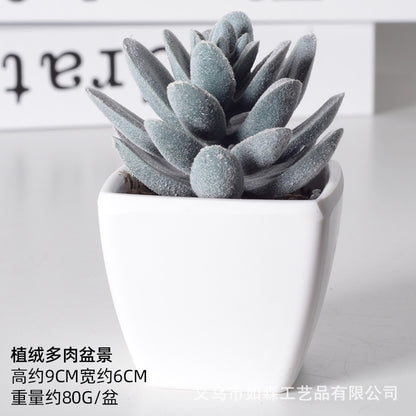 Simulation of succulent plastic bonsai artificial flowers combination