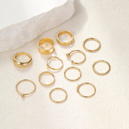 Five-pointed star ring set 12 pieces