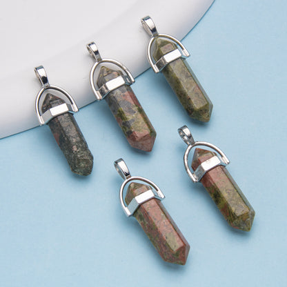 Natural Stone Hexagonal Column Hexagonal Cone Pendant