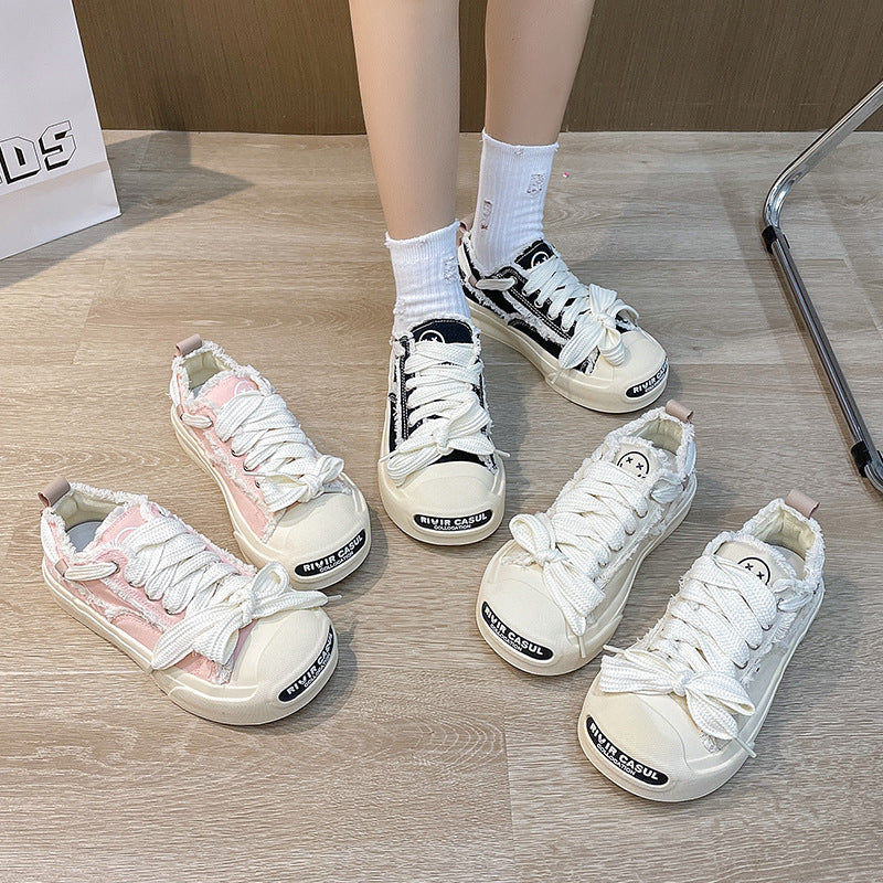 New style open smile trend casual canvas shoes