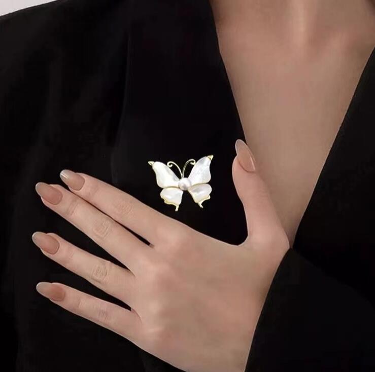 Vintage White Butterfly Accessory Brooch