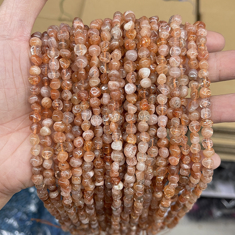 6-8Mm natural golden sunstone shaped beads