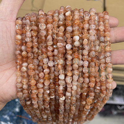 6-8Mm natural golden sunstone shaped beads