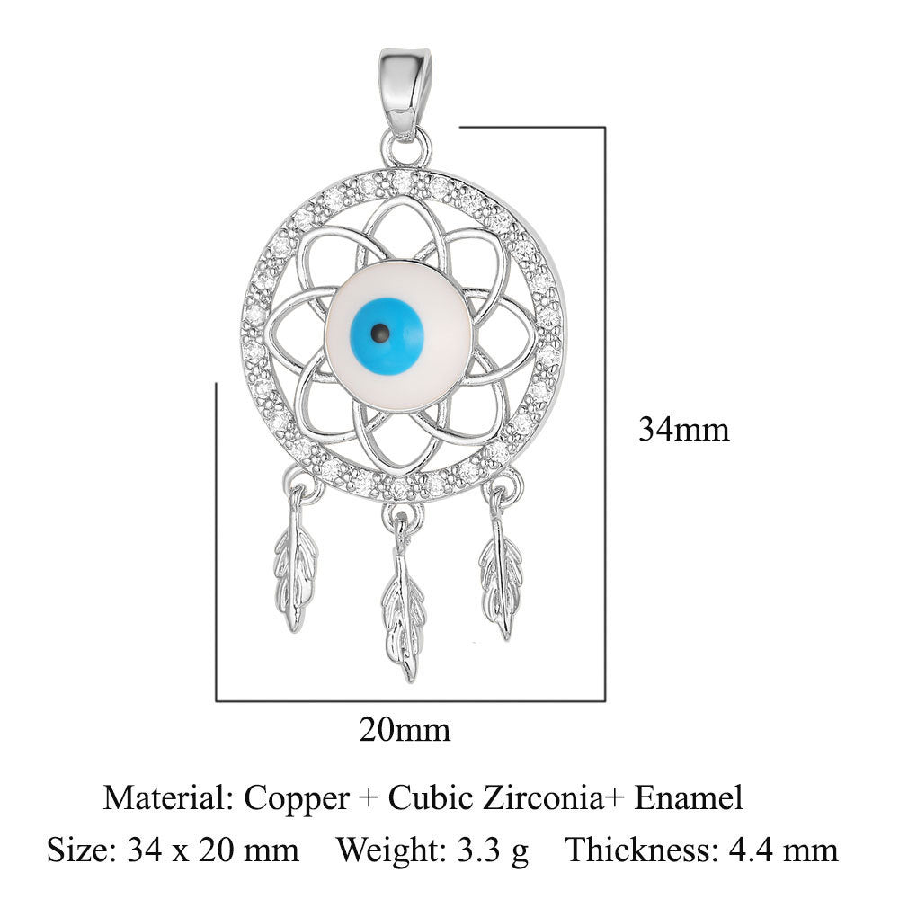 Copper Zircon Pendant Devil's Eye