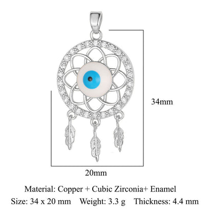 Copper Zircon Pendant Devil's Eye