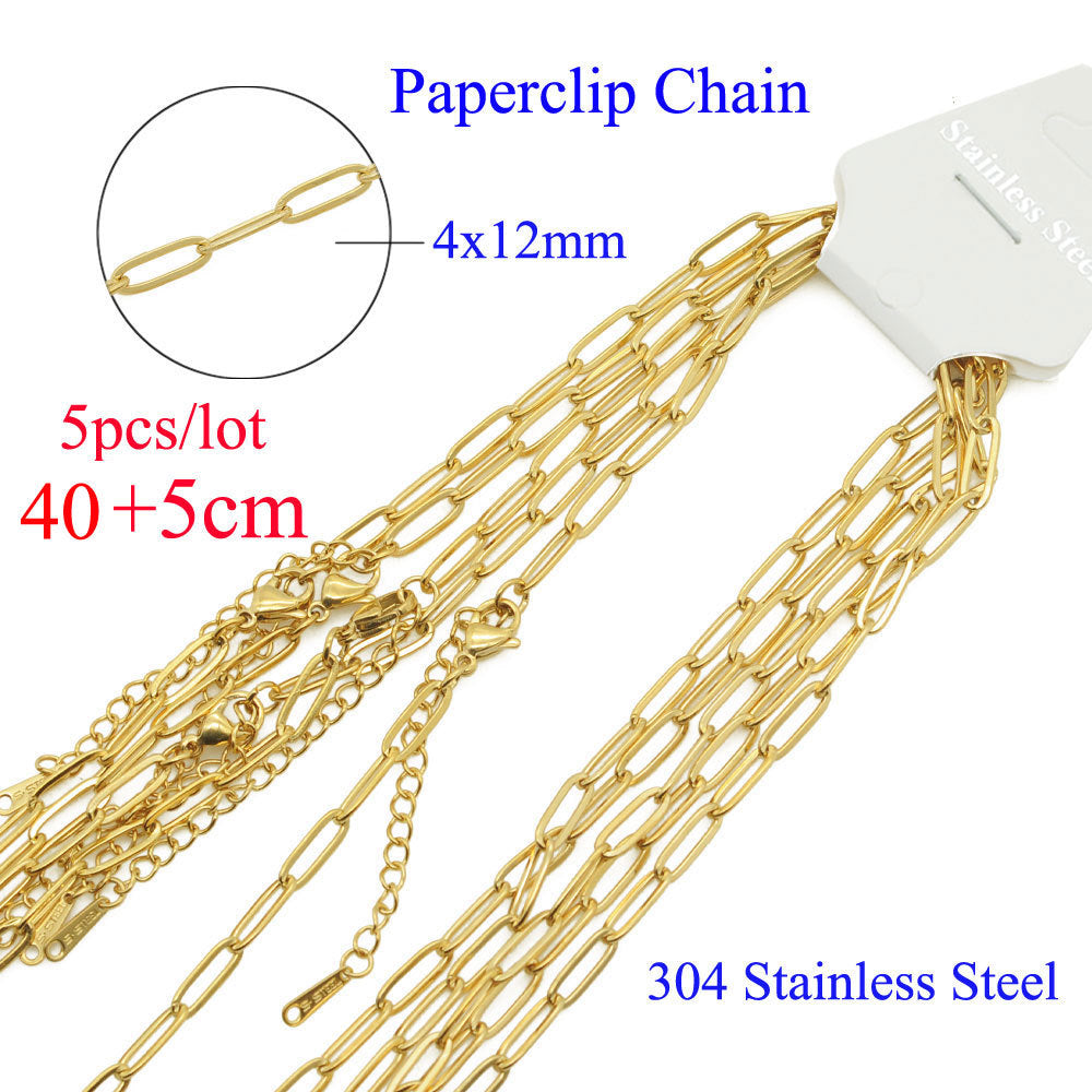 5 pcs/pack cross chain stainless steel DIY