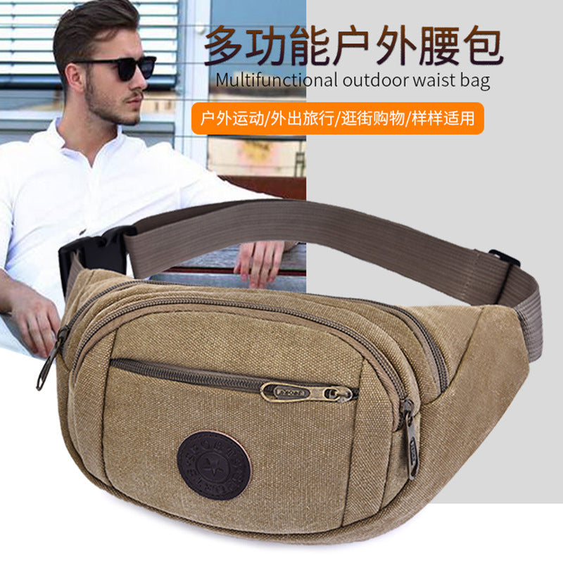 Men's waist bags wholesale canvas phone bags