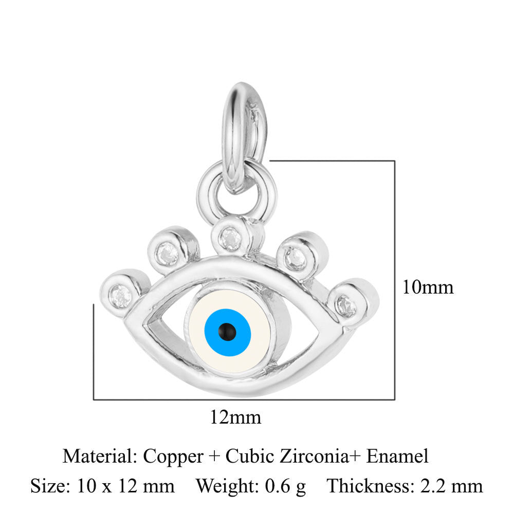 Pearl Peach Heart Devil's Eye Copper Zircon Pendant