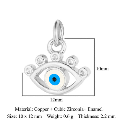 Pearl Peach Heart Devil's Eye Copper Zircon Pendant