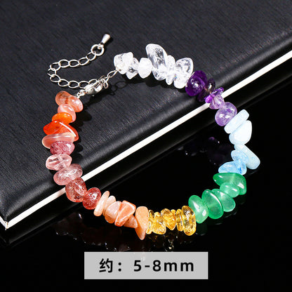 Natural colorful gravel crystal bracelet