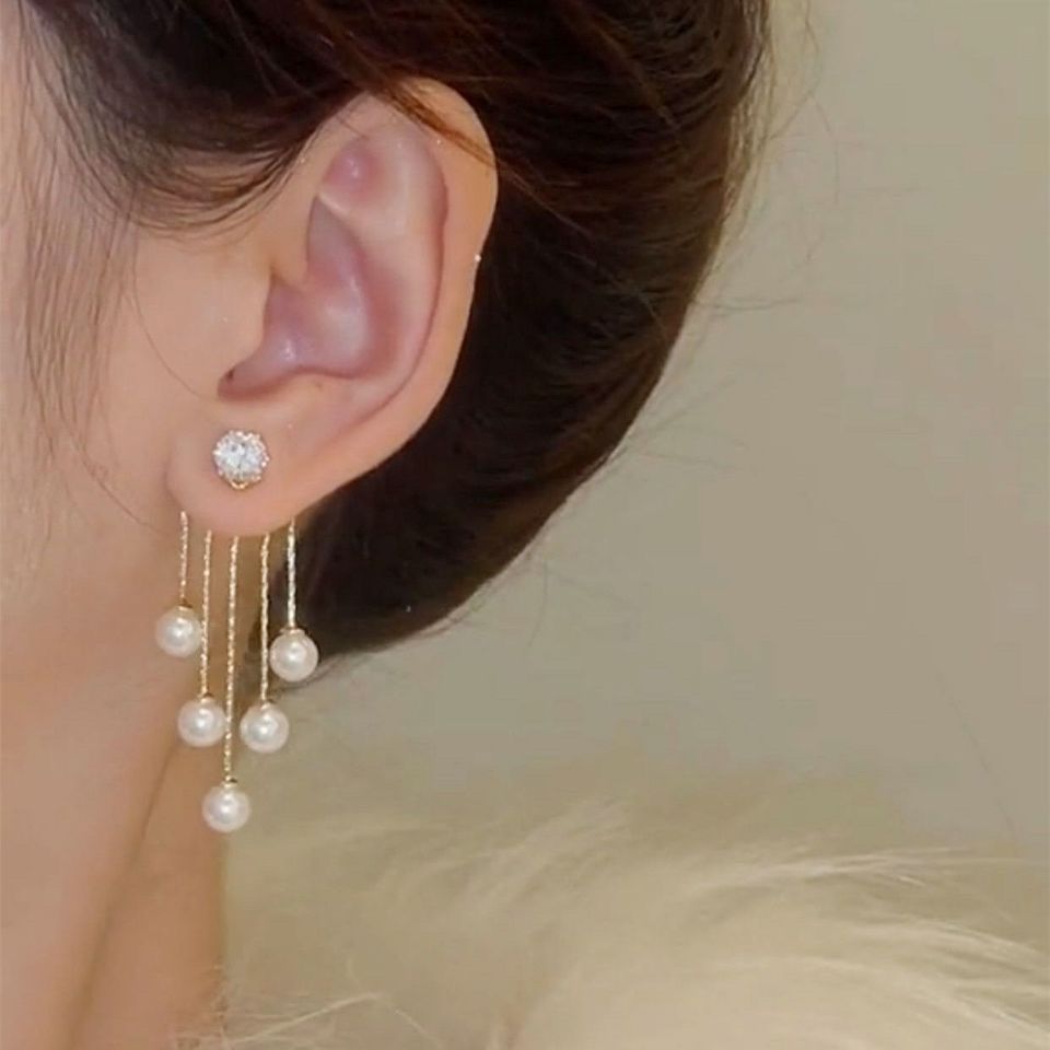 Premium pearl fringed earrings