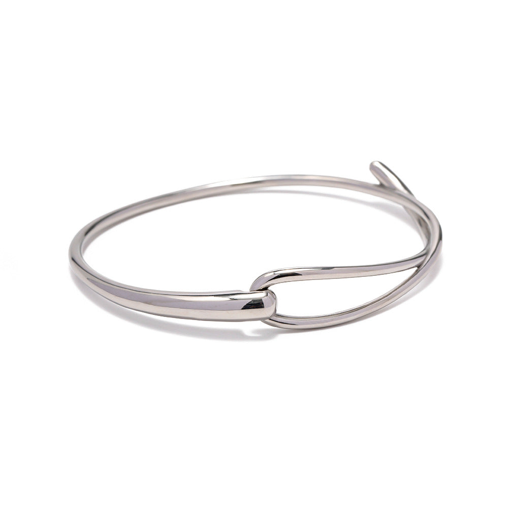 Steel-colored stainless steel bracelet