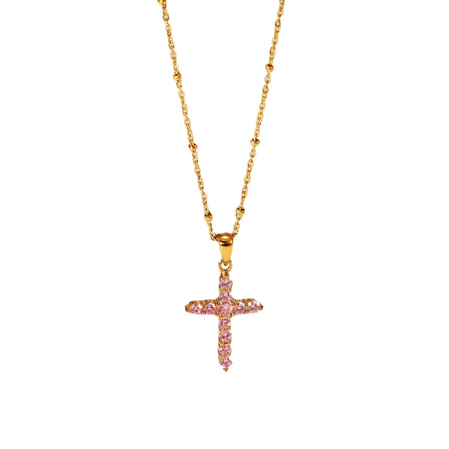 Zirconia Cross Pendant Necklace