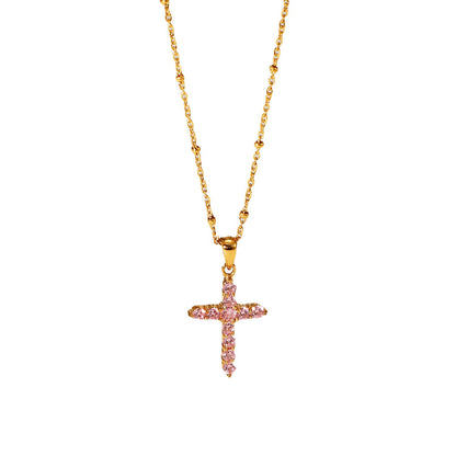 Zirconia Cross Pendant Necklace