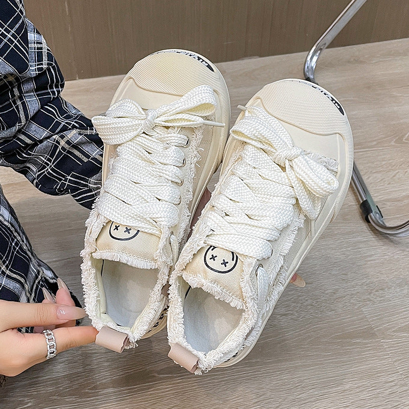 New style open smile trend casual canvas shoes