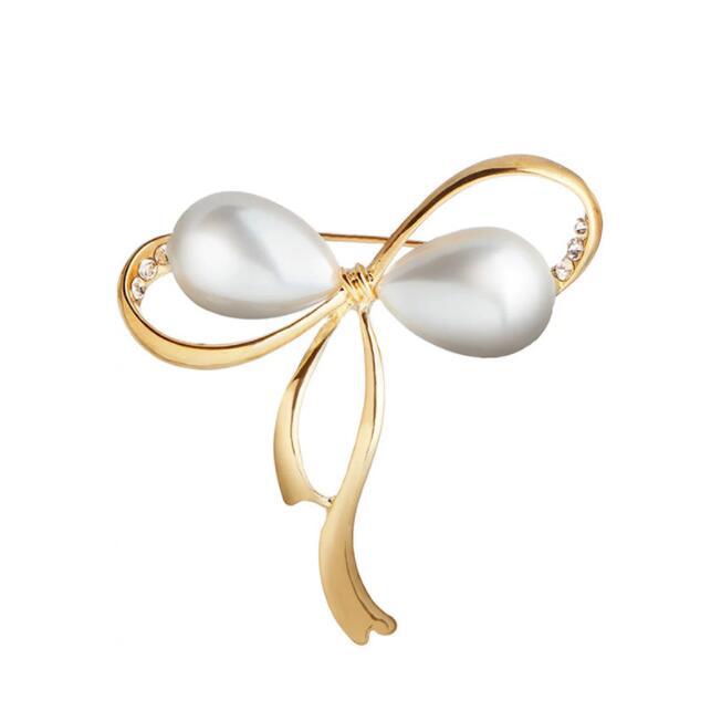 Pearl Pin Bow Brooch