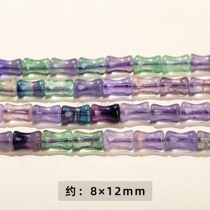 8 * 12 Natural Color Fluorite Bamboo Beads Loose Beads