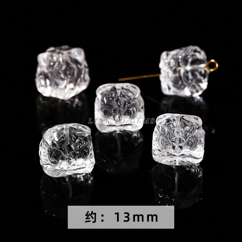 Natural white crystal jewelry accessories loose bead engraving