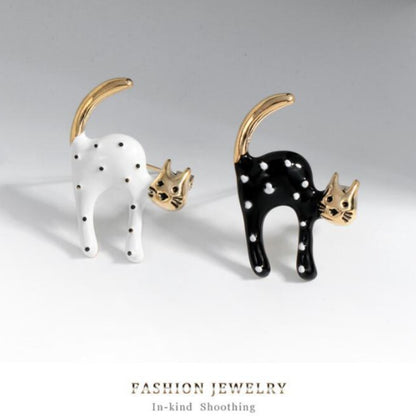 Dripping Polka Dot Cat Brooch