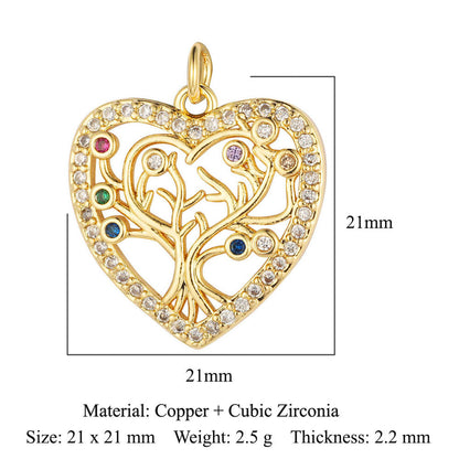 Sunflower Rose Clover Copper Zircon Pendant