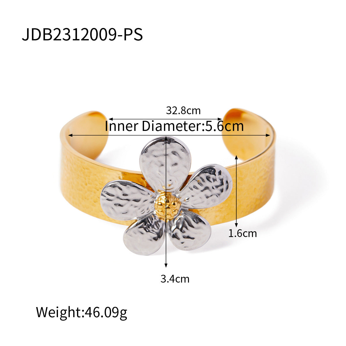 Flower open bracelet jewelry