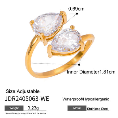 Stainless steel zircon ring