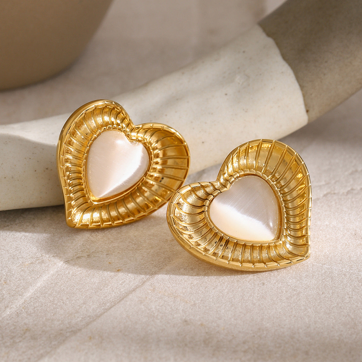 White Cat's Eye Earrings