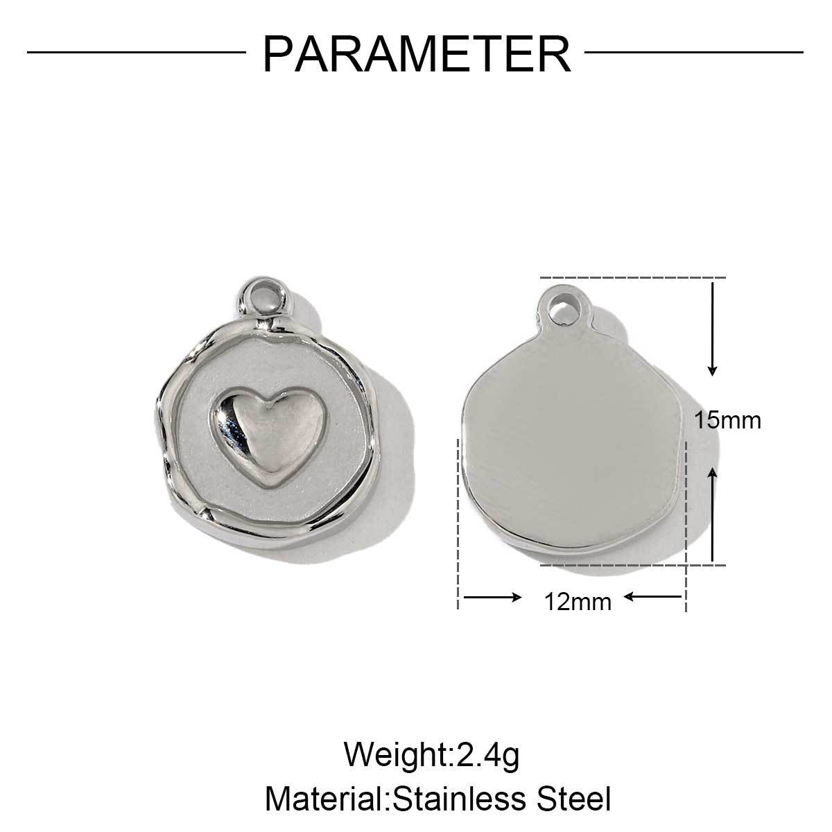 Irregular love titanium steel pendant