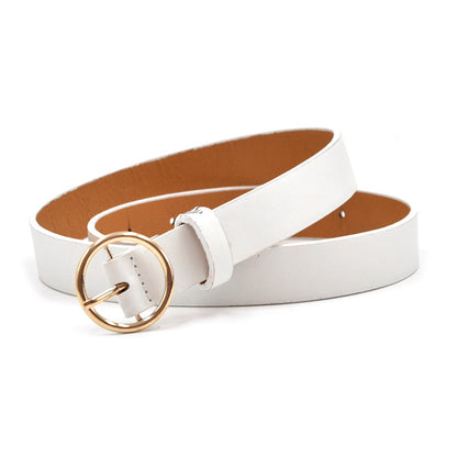 Women's Alloy Round Buckle Belt Versatile