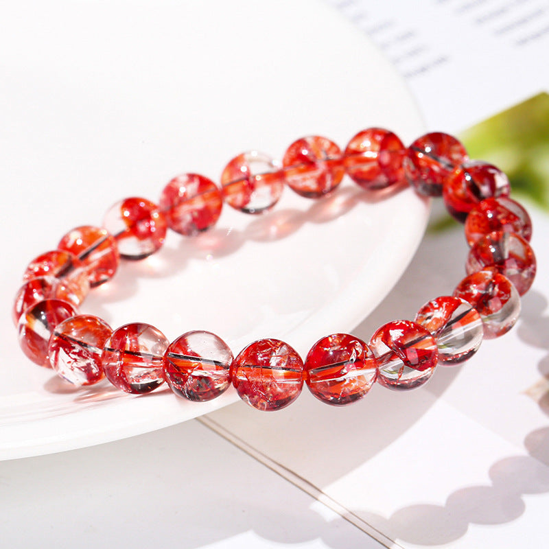 Optimized natural red Asai crystal bracelet